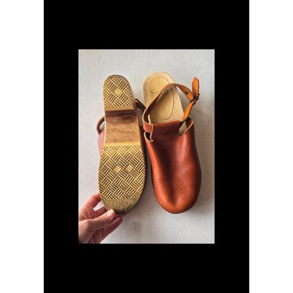 Sven brown leather womens clogs 43 11.5 12 - Picture 4 of 10